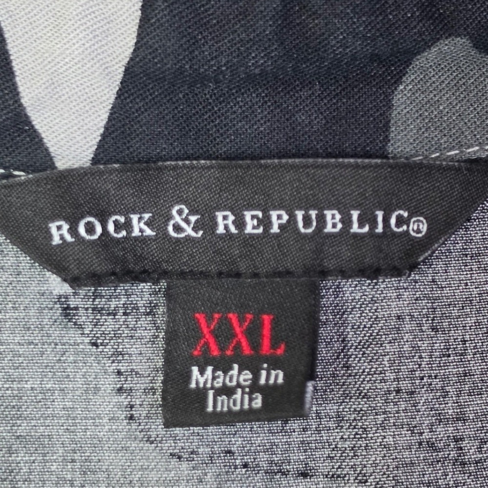 Rock & Republic Womens Size XXL Gray Black Camo Shirt Dress Streetwear - Picture 3 of 10